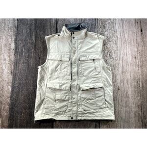 Columbia Titanium Vest Mens L Beige Omni Dry Hunting Fishing Pockets Outdoors